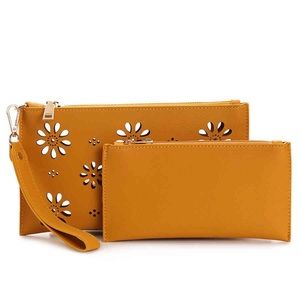 Large Laser Cut Wristlet with Removable Pouch